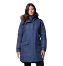 WL0885 Columbia Women's Suttle Mountain Long Insulated Collegiate Navy S - Brand New