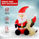 TOP TREASURES 5 FT CHRISTMAS INFLATABLE SANTA CLAUS AND DOG  CHRISTMAS - SANTA - Like New