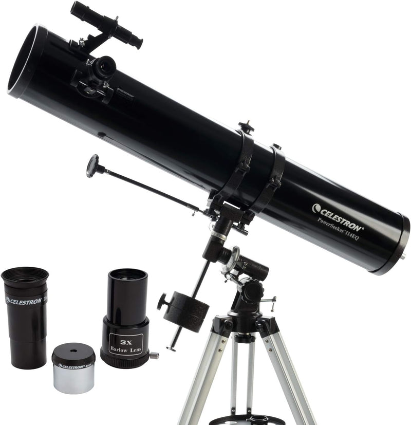 Celestron PowerSeeker 114EQ Manual German Equatorial Telescope, 114mm Aperture Like New