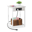 MELOS NIGHTSTANDS SET OF 2 WITH USB PORTS 2 TIER - LIGHT MAPLE WHITE - Like New