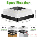 BRIGHTEVER 3.5X3.5 4X4 SOLAR POST CAP LIGHT OUTDOOR 8-PACK BLACK - Like New
