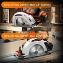 PARRIOR 20V CORDLESS CIRCULAR SAW, WITH 4AH BATTERY (TOOL ONLY) - ORANGE/BLACK - Like New