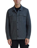 KARL LAGERFELD MEN'S LONG SLEEVE HEATHERED SHIRT JACKET SIZE S GRAY - Brand New