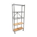 ORIGAMI RPR 5-TIER SLIM PANTRY RACKS FOLDABLE STEEL WHEELS RPR-05 - SILVER - Like New