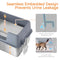 ZOZOO CAT LITTER BOX WITH LID, 23.7" L X 15.8" W X 13.8" H XXL METAL - Silver - Like New