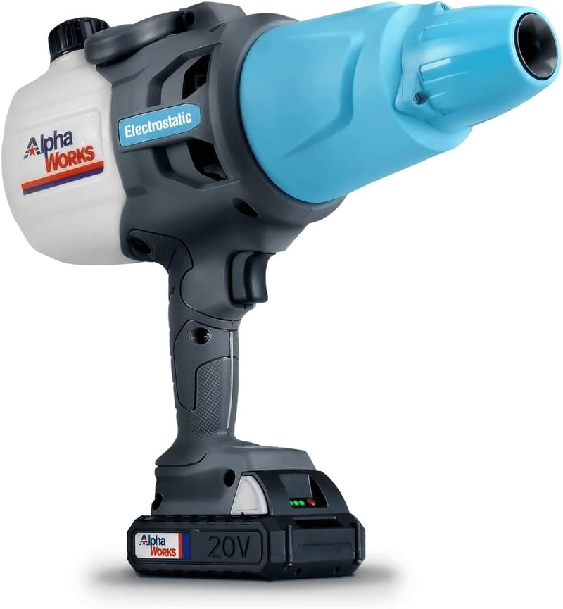 ALPHAWORKS ULV Electrostatic Sprayer Cordless Handheld 20V, 45oz GUT062 - Blue - Brand New