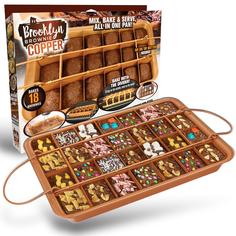 GOTHAM STEEL XL BROWNIE PAN DIVIDERS BAKING ALL EDGE BROWNIES - BROWN - Like New