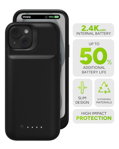 MOPHIE JUICE PACK IPHONE 15 BATTERY CASE LEGENDARY POWER & PROTECTION BLACK - Like New
