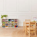 ECR4KIDS STREAMLINE 20 CUBBY TRAY STORAGE CABINET 4X5 NATURAL - WHITE WASH - Like New
