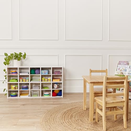 ECR4KIDS STREAMLINE 20 CUBBY TRAY STORAGE CABINET 4X5 NATURAL - WHITE WASH - Like New