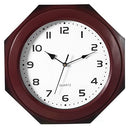 CLOCKSWISE QUICKWAY IMPORTS BROWN MODERN OCTAGON SHAPED WOOD-LOOKING PLASTIC - Like New