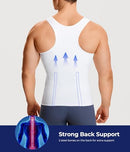 TAILONG MEN COMPRESSION SHIRT FOR BODY SLIMMING TANK TOP ANY SIZE - WHITE - Like New