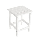 N&V HDPE Side Table Adirondack Square Outdoor Poly Lumber Patio - White - Brand New