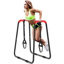 EVERYMILE DIP STATION MULTI-FUNCTION DIP BAR STANDS PARALLEL BARS - BLACK/RED - Like New