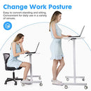 DUMOS SMALL STANDING LAPTOP DESK MANUAL ADJUSTABLE MOBILE 48 X 65 - WHITE - Like New