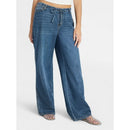 NO BOUNDARIES MINI WAISTBAND WIDE LEG PANTS - SIZE: WOMEN M - DARK WASH - Brand New