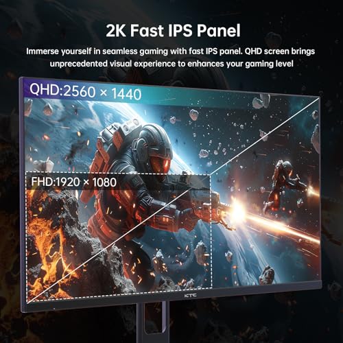 KTC 27" QHD GAMING MONITOR 180HZ 1MS GTG FAST IPS 2K COMPUTER GAMER - BLACK - Like New