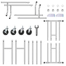 FISHAT SILVER HEAVY DUTY DOUBLE ROD GARMENT RACK HANGING CLOTHES, CHROME - Like New