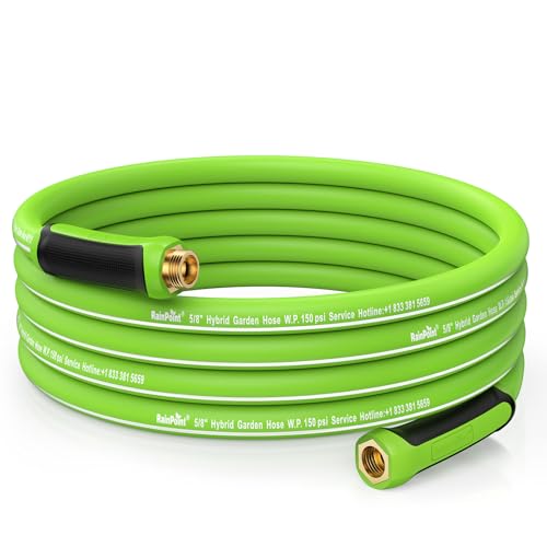 RAINPOINT GARDEN HOSE 25FT - FLEXIBLE WATER HOSE WITH SWIVEL HANDLE - GREEN - Like New