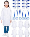 UNITTYPE 6 SETS 18 PCS WHITE KIDS LAB COATS BULK CHILDREN R X-SMALL YOUTH - Brand New
