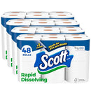 Scott Rapid Dissolving Toilet Paper, 48 Double Rolls (6 Packs of 8) - Brand New