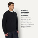 AEMN14329F25 AMAZON ESSENTIALS REGULAR FIT COTTON BLEND V-NECK - XS - BLACK - Brand New
