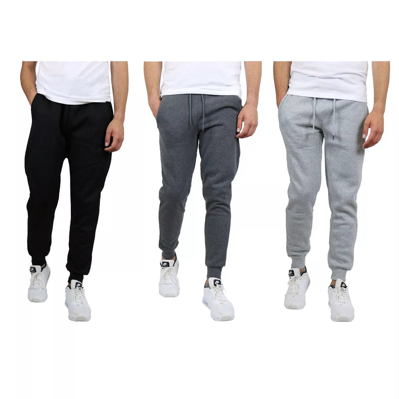 BLUE ICE MEN'S MODERN FIT JOGGER 3PACK SIZE MEN S - BLACK/CHARCOAL/HEATHER GRAY - Brand New
