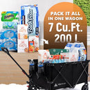 HIKENTURE FOLDING WAGON CART PORTABLE LARGE CAPACITY BEACH WAGON - BLACK - Like New