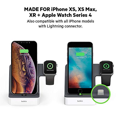 BELKIN MAGNETIC 2-IN-1 LIGHTNING CHARGING DOCK FOR APPLE IPHONE AND WATCH BLACK - Like New