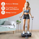 LIFEPRO VIBRATION PLATE EXERCISE MACHINE WITH WAIST-LEVEL BARK GRAY - Like New