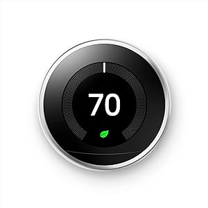 Google Nest Learning Thermostat Programmable Smart 3rd T3019US - Polished Steel New