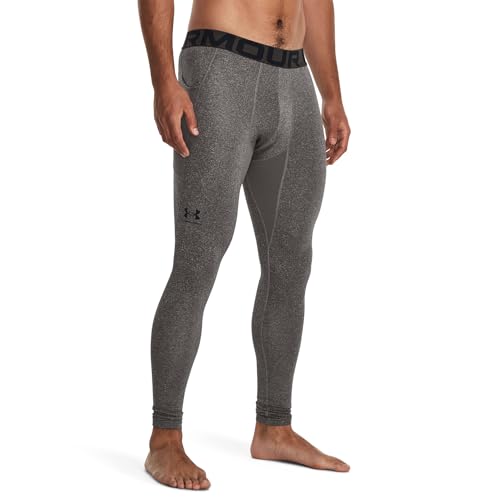 1366075 UNDER ARMOUR MEN'S COLDGEAR LEGGING - HEATHER GRAY/BLACK - SIZE L - Brand New