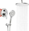 GENERIC SHOWER SYSTEM RAINFALL SLIVER HIGH PRESSURE SHOWER KIT - SILVER/WHITE - Like New