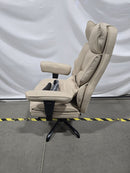 EFOMAO BIG AND TALL OFFICE CHAIR 400 LB WEIGHT CAPACITY WITH FOOT REST - BEIGE - Like New