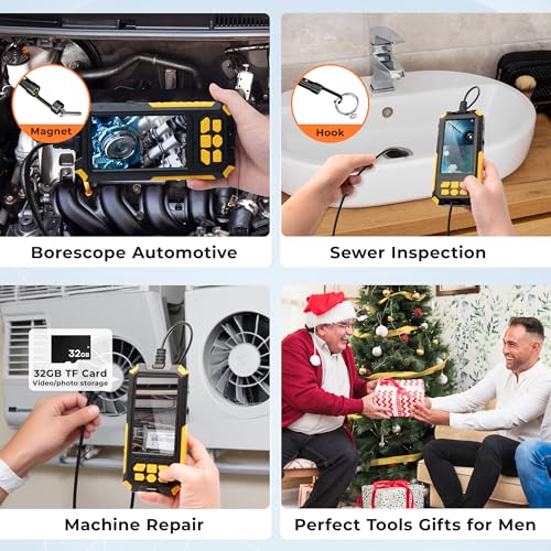 ADvenlly P50 Bore Scope Inspection Camera 32GB Card 32.8FT 3L10M - Yellow - Like New