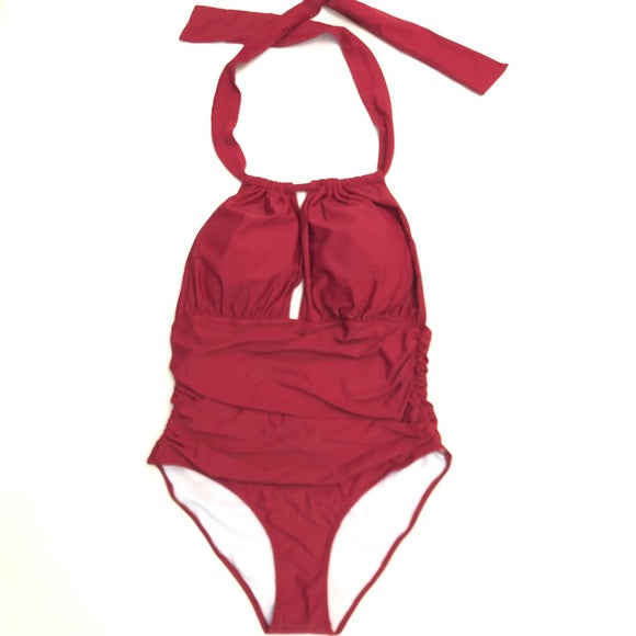 CUPSHE NWT ONE PIECE SWIMSUIT L - BURGUNDY - Like New