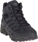 MERRELL MEN'S MOAB 2 MID WP MILITARY BOOTS WIDE WIDTH - SIZE: MEN 10.5W - BLACK - Like New