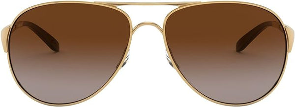 OAKLEY Women's Oo4054 Caveat Aviator Sunglasses Dark Brown LENSES/Polished Gold - Like New