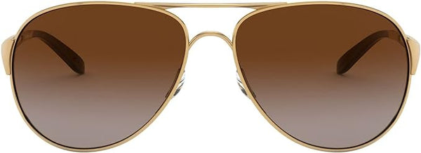 OAKLEY Women's Oo4054 Caveat Aviator Sunglasses Dark Brown LENSES/Polished Gold Like New