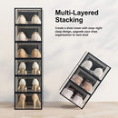 SEE SPRING 12 Pack Shoe Storage Box, Clear Plastic Stackable, B08RJ13R3R - Black - Brand New