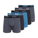 PCOREM151996 PUMA Men's 5 Pack Performance Boxer Briefs BLACK/BLUE/GRAY XL - Brand New