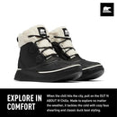 NL5151 SOREL WOMEN'S OUT N ABOUT LV BOOT - SIZE 7.5 - BLACK/CHALK - Like New