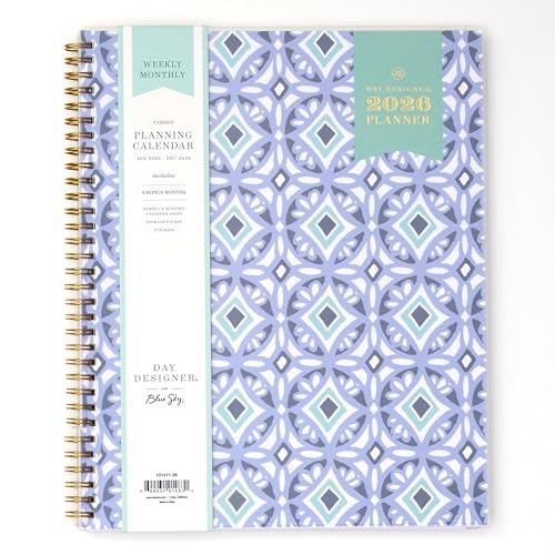 Blue Sky Day Designer 2026 Weekly Monthly Planner Calendar, 8.5"x11" - Brand New