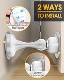 WINONLY Magnetic Door Stoppers 2 Pack Wall Floor Mounting 3D Adhesive Tape-White - Like New