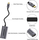 QGEEM USB C TO ETHERNET ADAPTER UCR01 - GRAY - Like New
