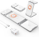 Hohosb Magnetic Charging Station 3 in 1 Foldable Zinc Alloy Wireless A80 - White Like New