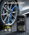 JUSUOX TIRE INFLATOR PORTABLE AIR COMPRESSOR, AIR BIKE PUMP DIGITAL PRESSURE - Like New