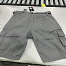 BLU ROCK NWT BLU ROCK MEN'S SMOKE CARGO BELTED BERMUDA SHORT - SIZE: 34 - GRAY - Brand New