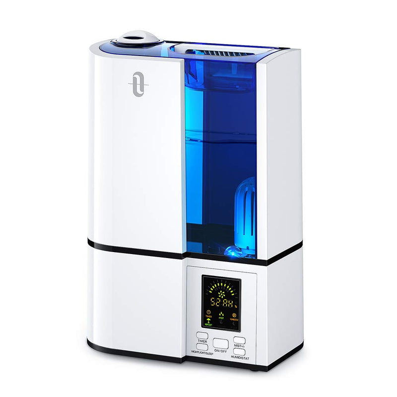 TAOTRONICS 4L ULTRASONIC HUMIDIFIER TT-AH019 - WHITE, BLUE - Like New