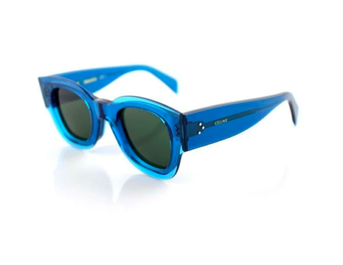 CELINE ZOE Sunglasses Ladies Petrol Blue Crystal Sunglasses Gray Lenses - Like New